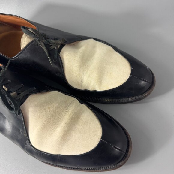 INTAGE FLORSHEIM TWO TONE SHOES BLACK + WHITE SUEDE VAMP US 10C main image 4